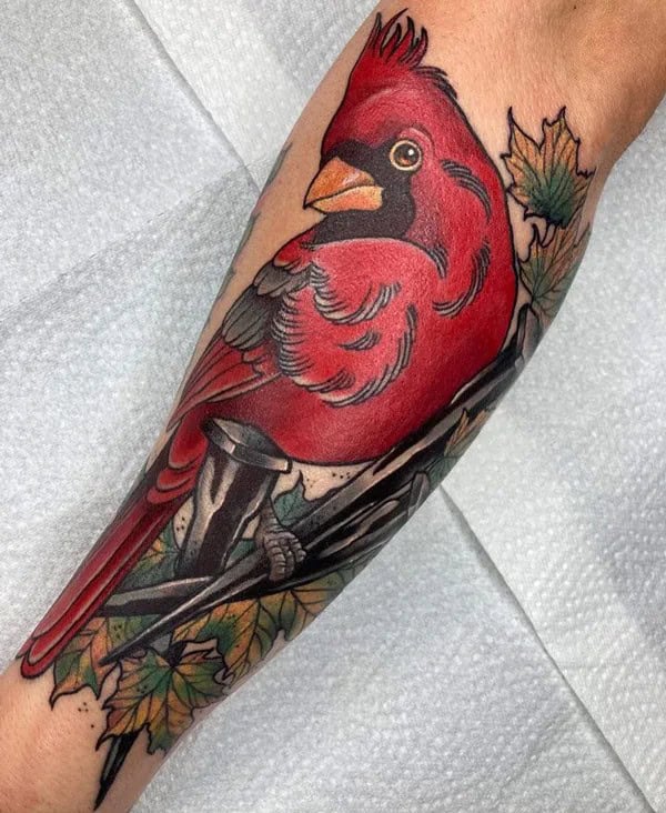 Realistic Cardinal Tattoo