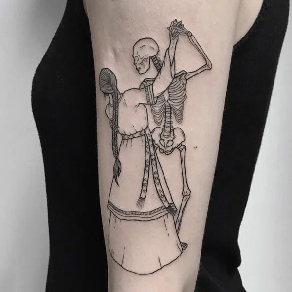 Dancing Skeleton Tattoo