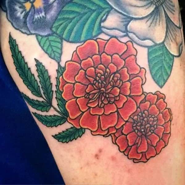 Red Marigold Tattoo