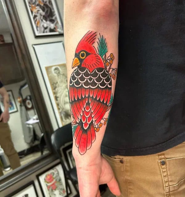 Traditional Cardinal Tattoo