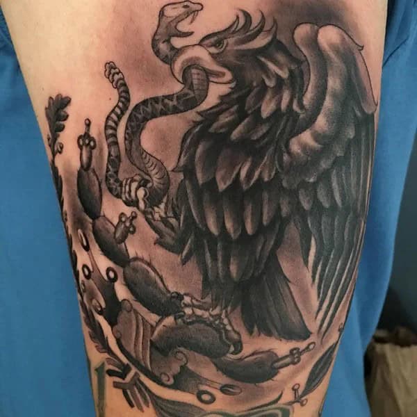 Mexican Eagle Chest Tattoo