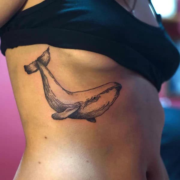 Whale Underboob Tattoo