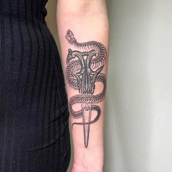 Snake Skeleton Tattoo