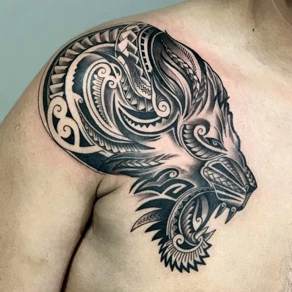 Polynesian Lion Tattoo