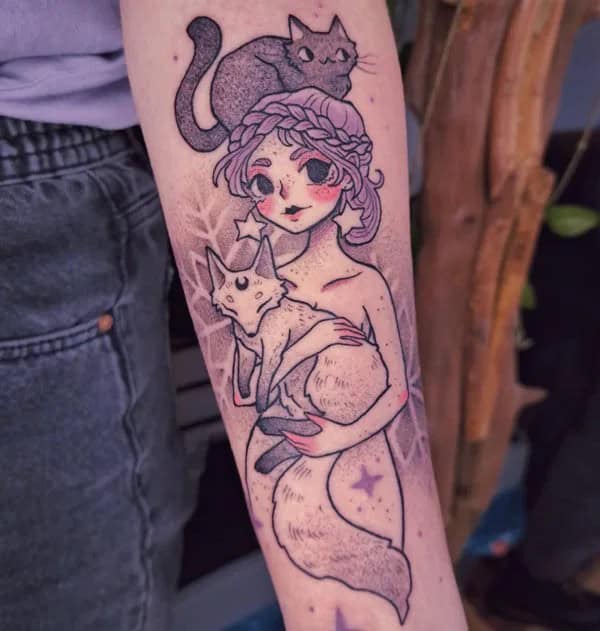 Cute Witch Tattoo