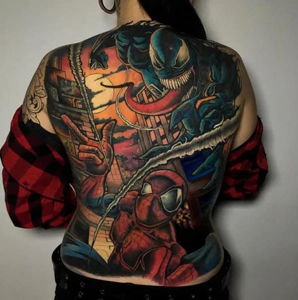 Spiderman Back Tattoo