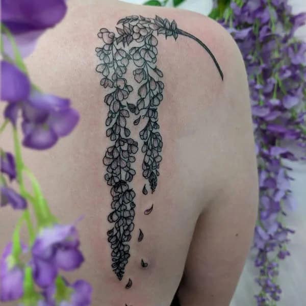 Wisteria Thigh Tattoo