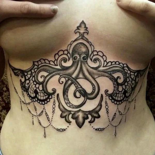 Octopus Sternum Tattoo