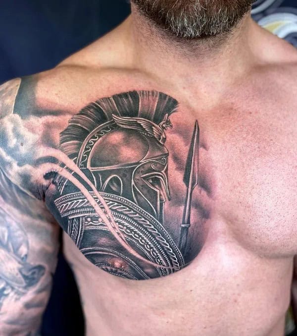 Spartan Chest Tattoo