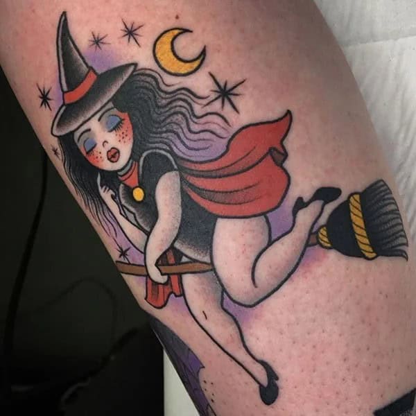 Vintage Witch Tattoo