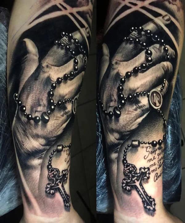 Rosary Hand Tattoo