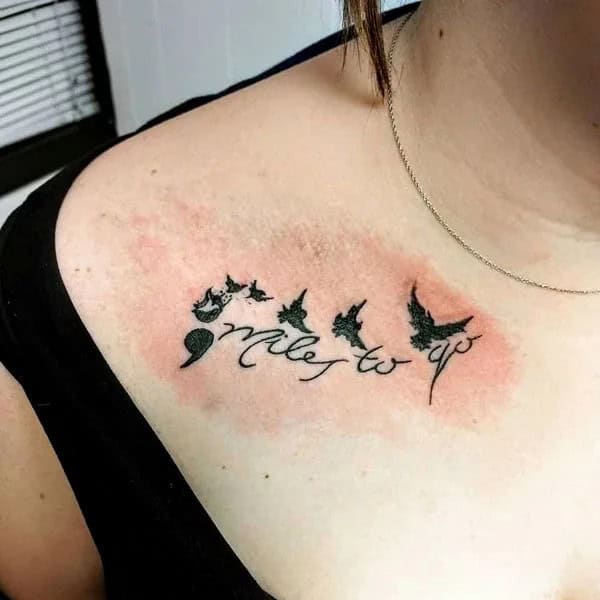 Semicolon Tattoos with Birds