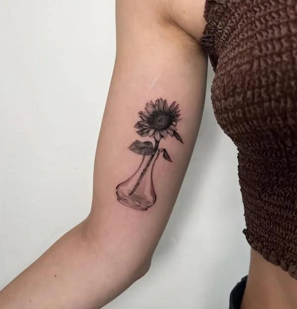 Simple Sunflower Tattoo