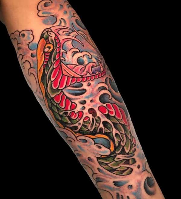 Traditional Japanese Snake Tattoo