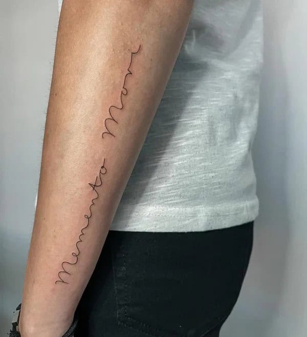 Memento Mori Fine Line Tattoo