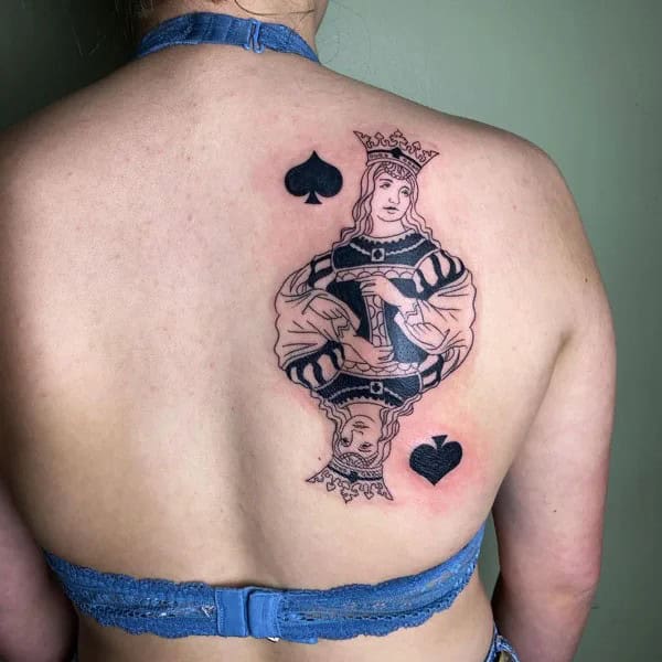 Queen of Spades Back Tattoo