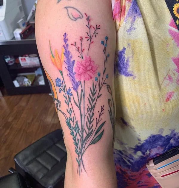 Wildflower Bouquet Tattoo