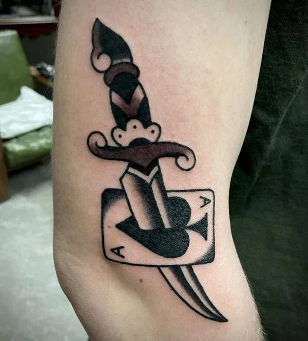 Ace of Spades and Dagger Tattoo