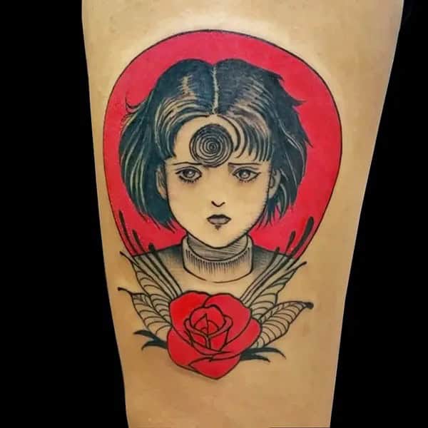 Geometric Junji Ito Tattoo