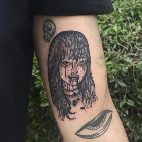 Geometric Junji Ito Tattoo