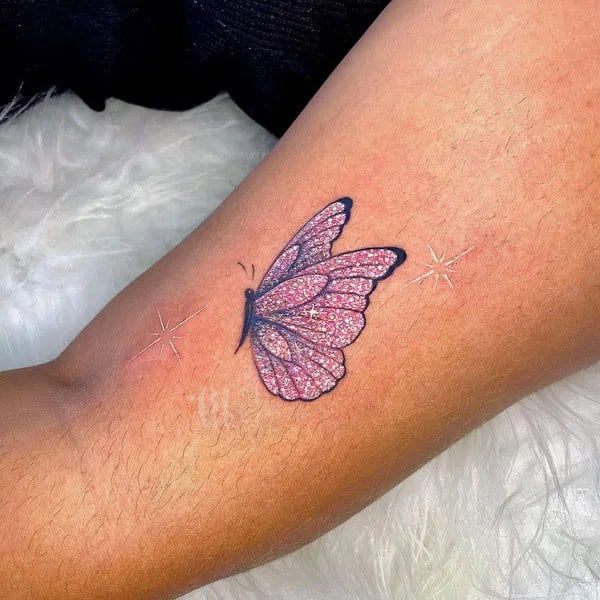 Glittery Butterfly Tattoo