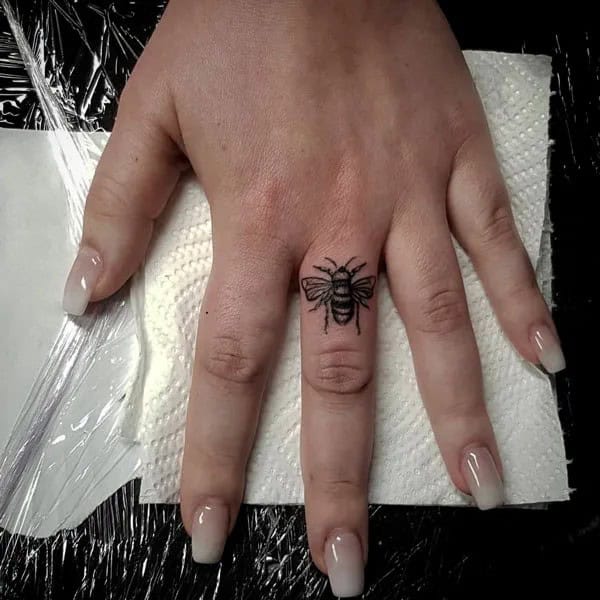 Finger Bee Tattoo