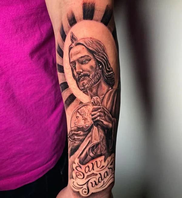 San Judas Flag Tattoo