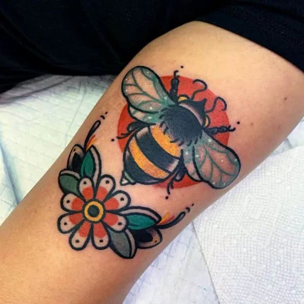 Traditional Bee Tattoo