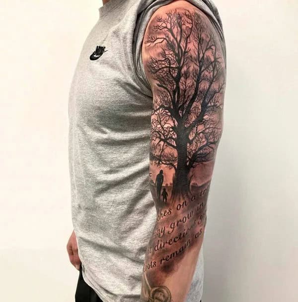 Family Tree Sleeve Tattoo