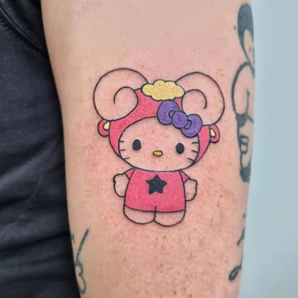 Ankle Hello Kitty Tattoo