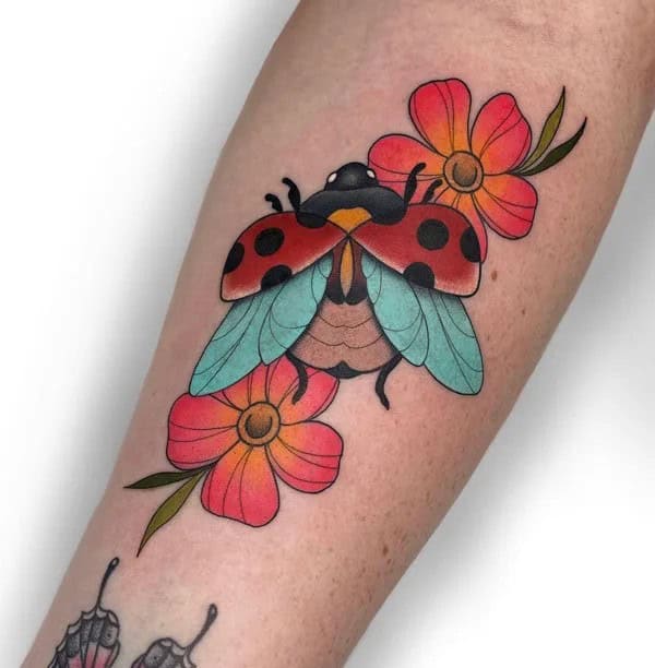 Traditional Ladybug Tattoo