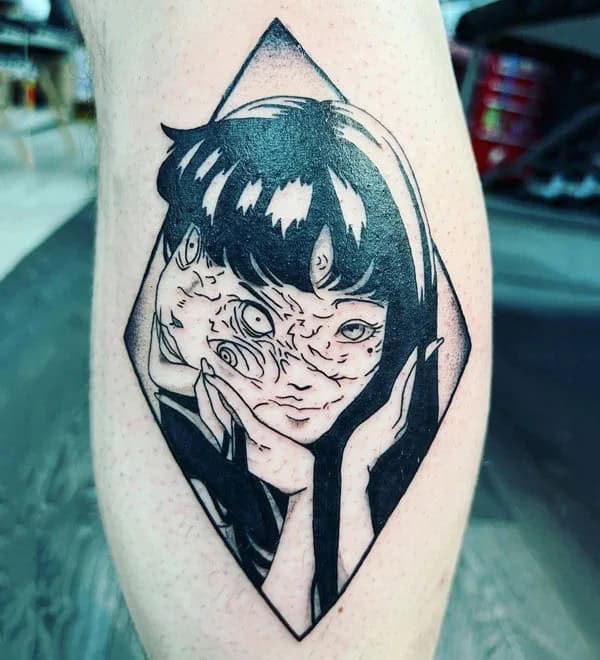 Geometric Junji Ito Tattoo