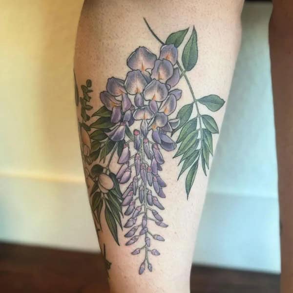 Wisteria Thigh Tattoo