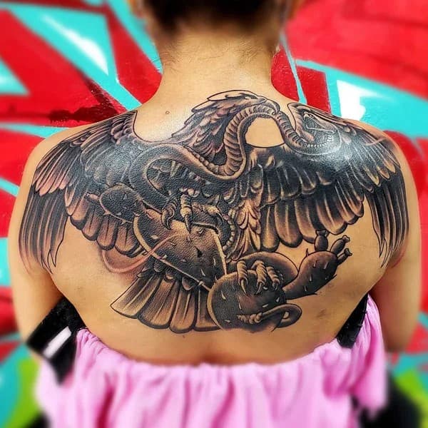 Mexican Eagle Chest Tattoo