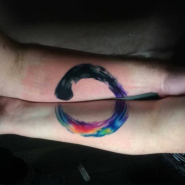 Watercolor Couple Tattoo