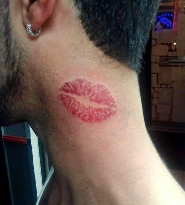 Feisty Neck Lip Tattoo