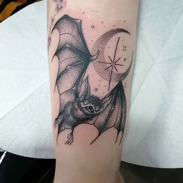 Bat Tattoo On Hand