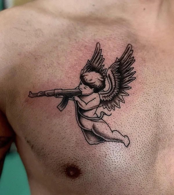 Cupid with Gun Tattoo