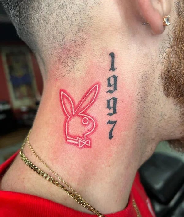 Playboy Bunny Neck Tattoo