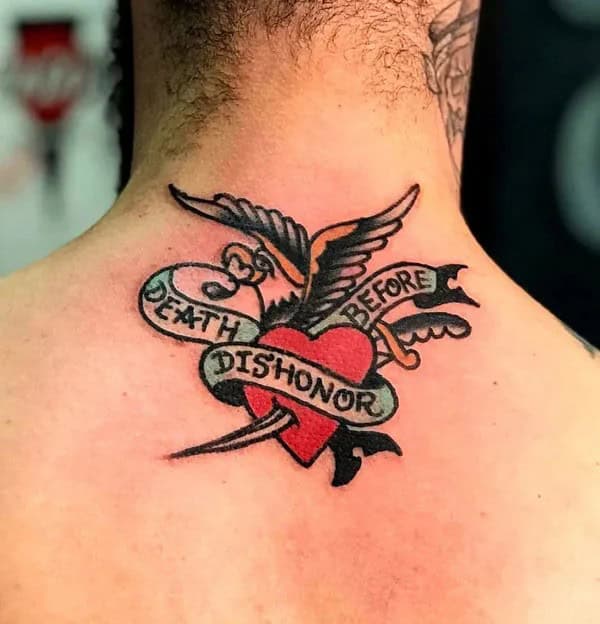 Death Before Dishonour Bicep Tattoo