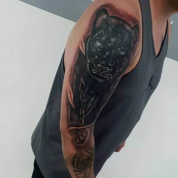 Black Panther Arm Tattoo