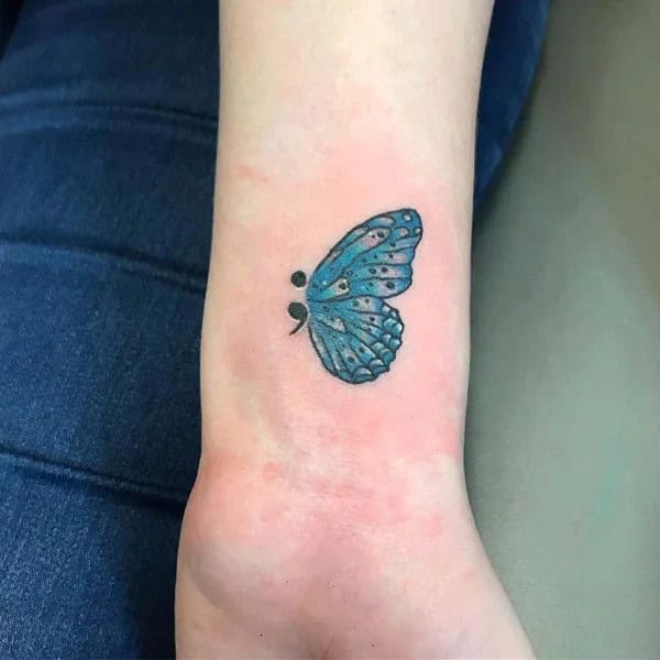 Butterfly Semicolon Tattoos