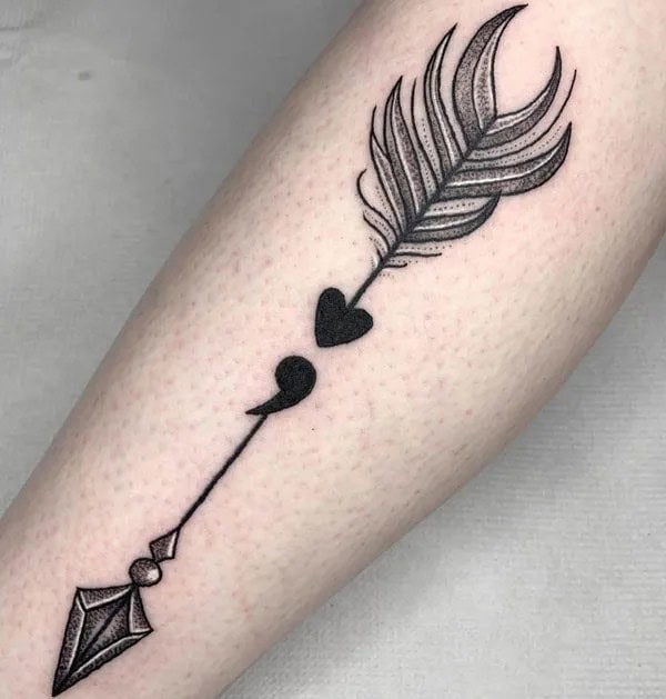 Arrow Semicolon Tattoo