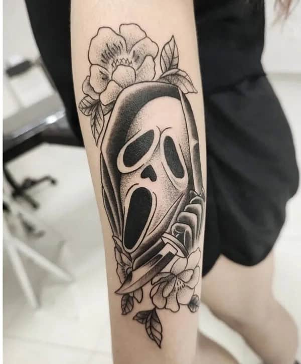 Ghostface Tattoo On Arm