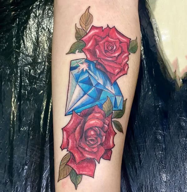 Rose and Diamond Tattoo