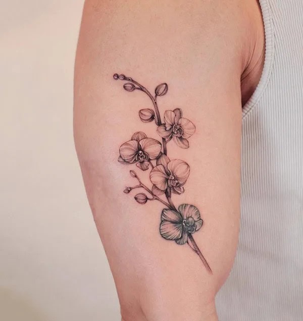 Orchid Arm Tattoo