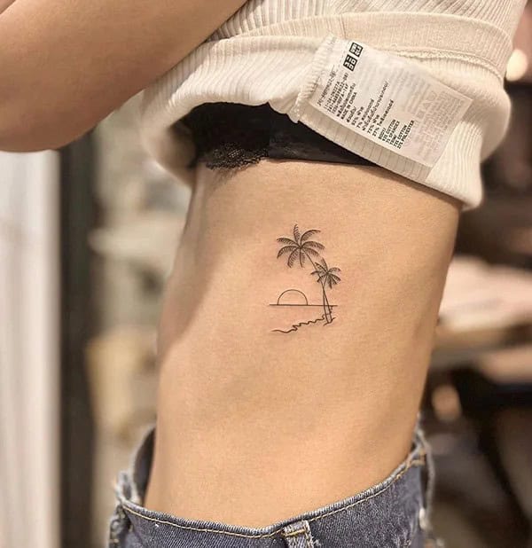 Palm Tree Ribs Tattoo