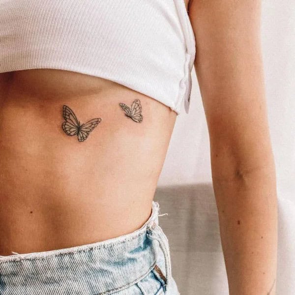 Butterfly Underboob Tattoo