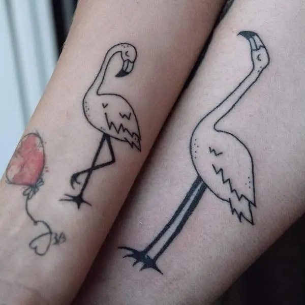 Flamingo Outline Tattoo