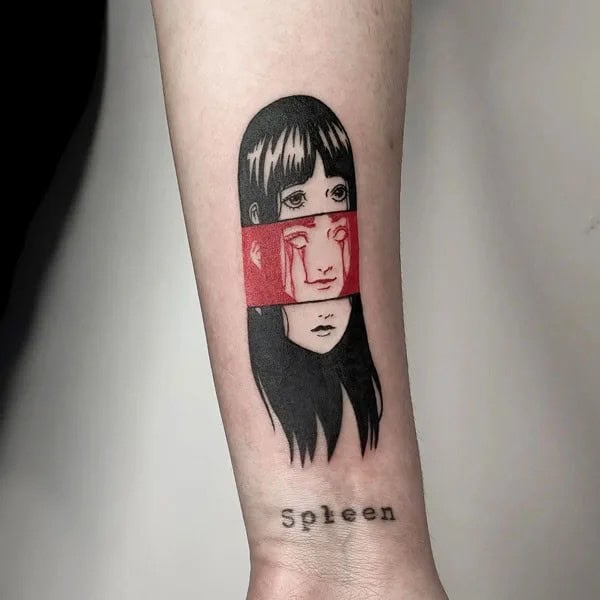 Geometric Junji Ito Tattoo